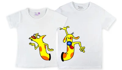 Прикольные футболки: парные - котопес2